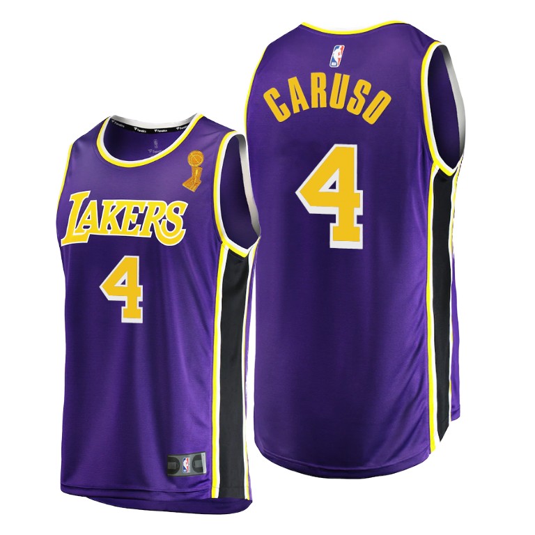 Men's Los Angeles Lakers Alex Caruso #4 NBA Statement 2020 Replica Finals Champions Purple Basketball Jersey ZOB0783RD